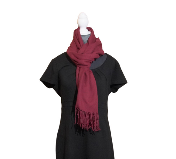 Unbranded Accessories - True Red Large Scarf Shawl Wrap Tight Knit Cotton-Like Unbranded No Tag Romantic